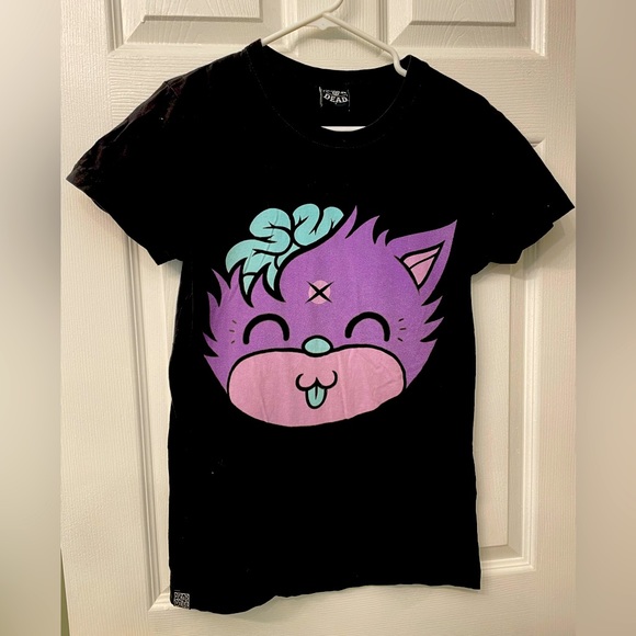 Extremely Rare 2011 Drop Dead Mascot Kitty Brains Shirt - Picture 1 of 5